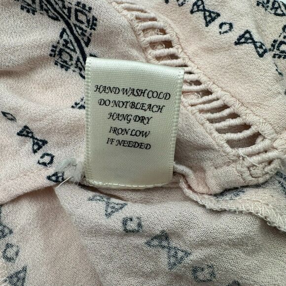 ALTER'D STATE Boho Women's Large Long Sleeve Tunic Peasant‎ Top Shirt pink navy - Picture 7 of 9